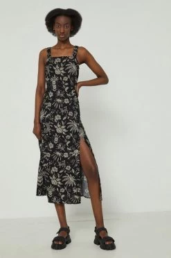 Γυναικεία Φορέματα Φόρεμα από λινό μείγμα Medicine μαύρο