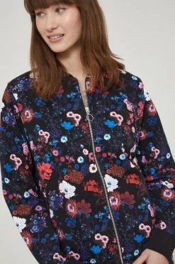 Γυναικεία Με φερμουάρ Medicine - Βαμβακερή μπλούζα Flower Oasis μαύρο