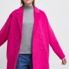 Γυναικεία Παλτά Medicine - Μάλλινο παλτό Essential έντονο ροζ
