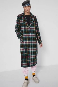 Γυναικεία Παλτά Medicine - Μάλλινο παλτό Essential πολύχρωμο