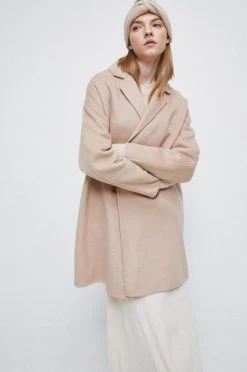 Γυναικεία Παλτά Medicine - Μάλλινο παλτό Essential έντονο ροζ