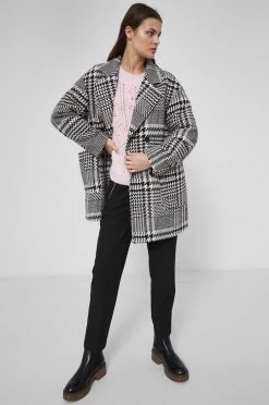 Γυναικεία Παλτά Medicine - Παλτό από μείγμα μαλλιού Essential μαύρο