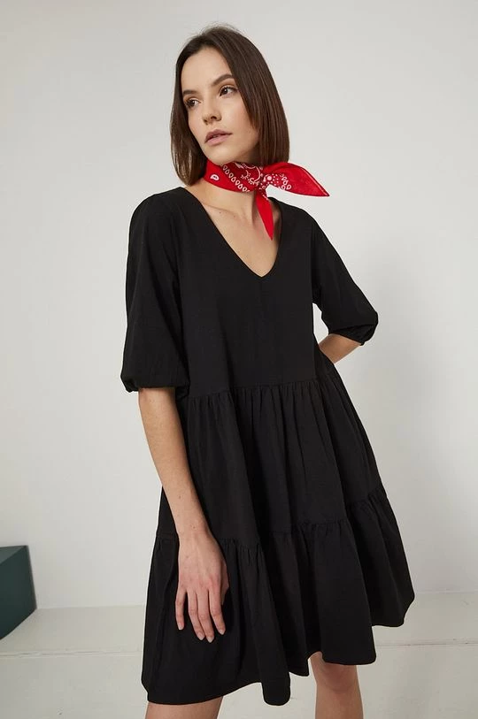 Γυναικεία Φορέματα Βαμβακερό φόρεμα Medicine μαύρο, 6 Γυναικεία Φορέματα Βαμβακερό φόρεμα Medicine μαύρο, - Image 4