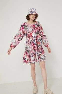 Γυναικεία Φορέματα Medicine - Φόρεμα Flower Oasis παστέλ ροζ