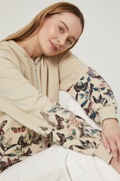 Γυναικεία Με φερμουάρ Βαμβακερή μπλούζα Medicine χρώμα: μπεζ, -Φτηνός Medicine Κατάστημα unnamed file 2380