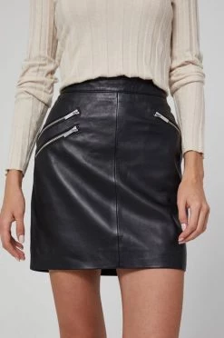 Γυναικεία Φούστες Medicine - Δερμάτινη φούστα Essential μαύρο