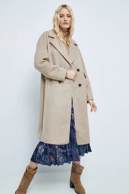 Γυναικεία Παλτά Παλτό από μείγμα μαλλιού Medicine μπεζ 4 Γυναικεία Παλτά Παλτό από μείγμα μαλλιού Medicine μπεζ - Image 2