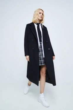 Γυναικεία Παλτά Παλτό από μείγμα μαλλιού Medicine μαύρο