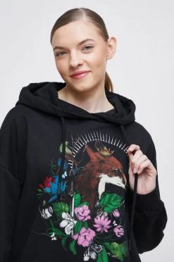 Γυναικεία Χωρίς φερμουάρ Βαμβακερή μπλούζα Medicine χρώμα: μαύρο, με κουκούλα -Φτηνός Medicine Κατάστημα unnamed file 581