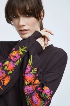 Γυναικεία Χωρίς φερμουάρ Βαμβακερή μπλούζα Medicine χρώμα: καφέ